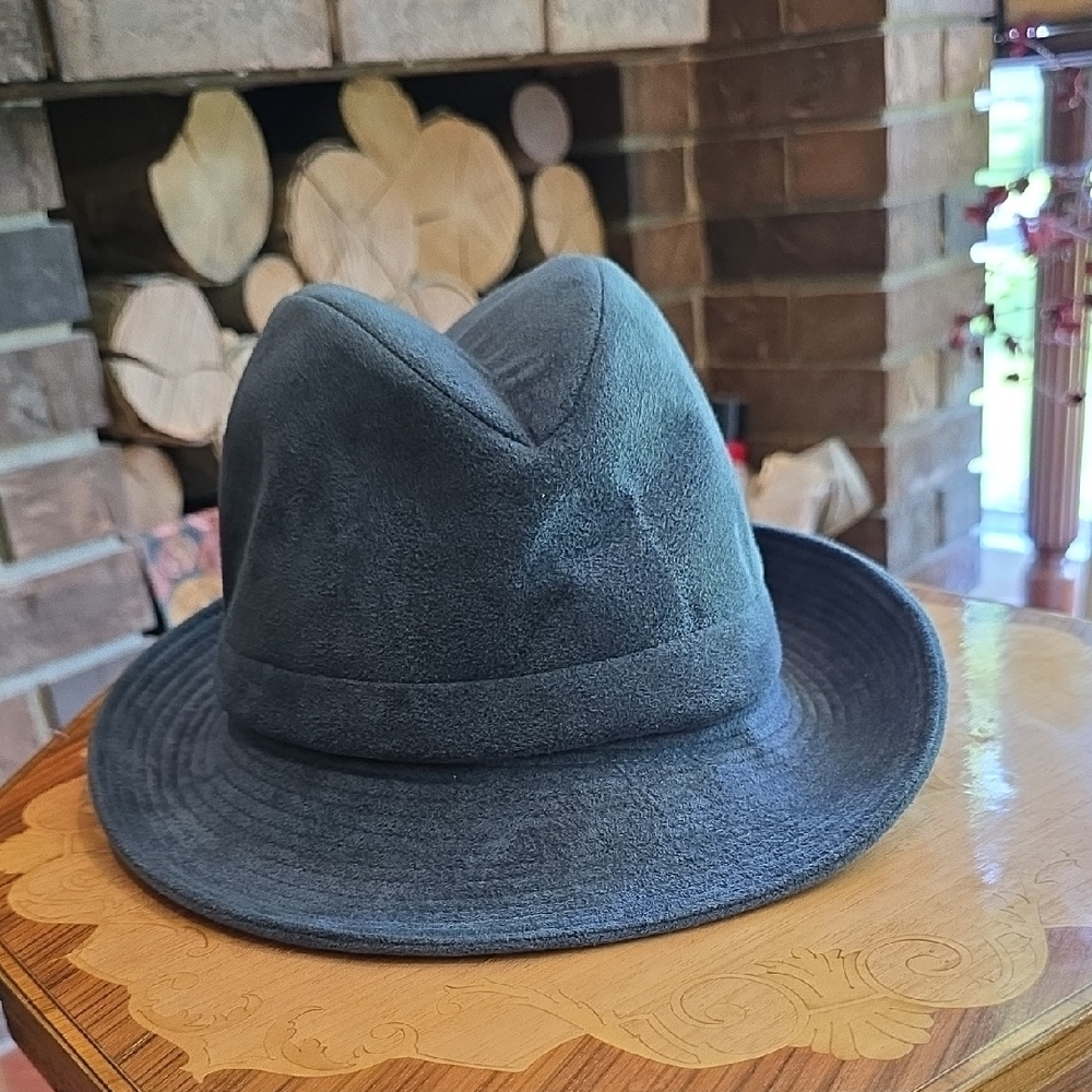 Stylish Gray Suede Vintage Fedora Hat